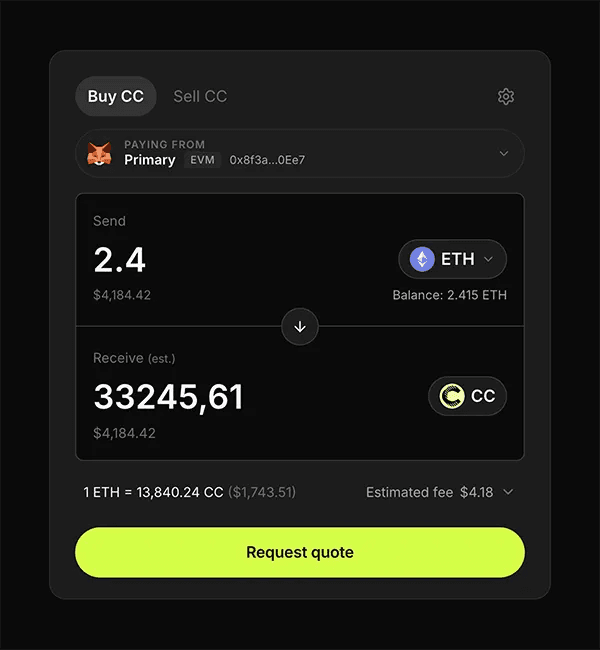 Initiate a swap from one token to another, and know exactly who you're transacting with.